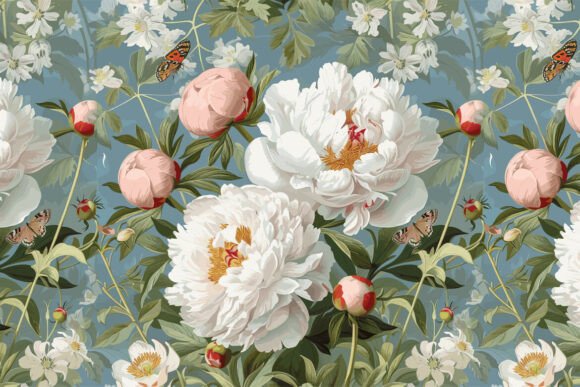 Download Gorgeous Peonies Print Design Seamless 8 - Design Collection