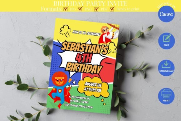 Download Kids Birthday Party Invitation Template - Party invitation Collection