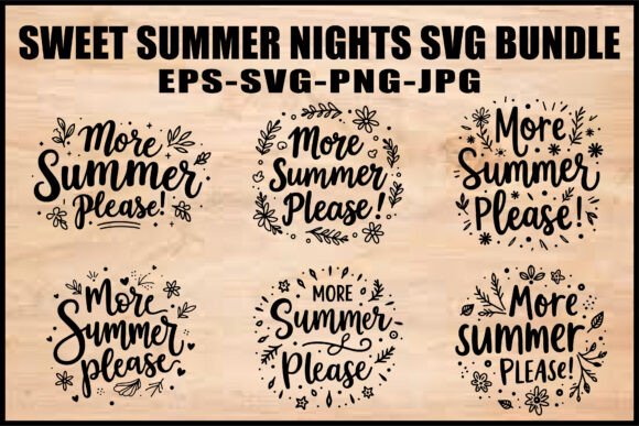 Download Sweet Summer Nights SVG Design Set - Design Collection