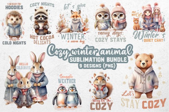 Download Cozy Winter Animal Sublimation Bundle - Premium Bundle